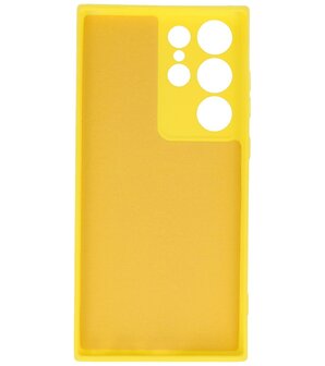2.0mm Dikke Fashion Telefoonhoesje Siliconen Hoesje voor de Samsung Galaxy S23 Ultra - Geel