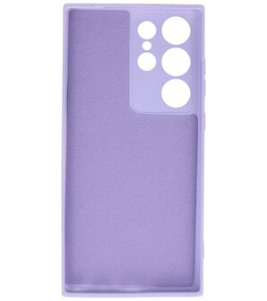 2.0mm Dikke Fashion Telefoonhoesje Siliconen Hoesje voor de Samsung Galaxy S23 Ultra - Paars