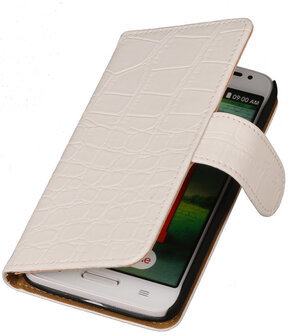 Sony Xperia Z1 Crocodile Booktype Wallet Hoesje Wit