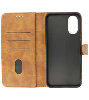 Oppo A78 Hoesje Book Case Portemonnee Telefoonhoesje - Bruin