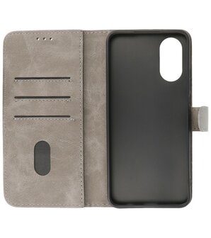 Oppo A78 Hoesje Book Case Portemonnee Telefoonhoesje - Grijs