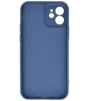 2.0mm Dikke Fashion Telefoonhoesje Siliconen Hoesje voor de iPhone 12 - Navy