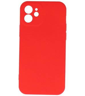 2.0mm Dikke Fashion Telefoonhoesje Siliconen Hoesje voor de iPhone 12 - Rood