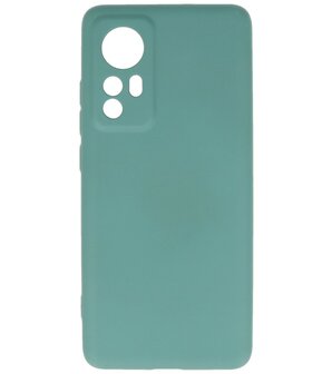 Xiaomi 12 Hoesje - 2.0mm Dikke Fashion Telefoonhoesje Backcover - Siliconen Hoesje - Donker Groen