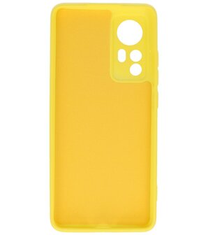 Xiaomi 12 Pro Hoesje - 2.0mm Dikke Fashion Telefoonhoesje Backcover - Siliconen Hoesje - Geel