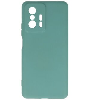 Xiaomi 11T Hoesje - 2.0mm Dikke Fashion Telefoonhoesje Backcover - Siliconen Hoesje - Donker Groen