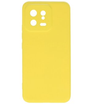 Xiaomi 13 5G Hoesje - 2.0mm Dikke Fashion Telefoonhoesje Backcover - Siliconen Hoesje - Geel
