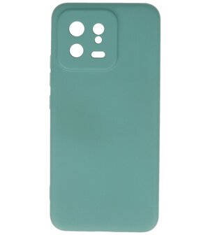 Xiaomi 13 5G Hoesje - 2.0mm Dikke Fashion Telefoonhoesje Backcover - Siliconen Hoesje - Donker Groen