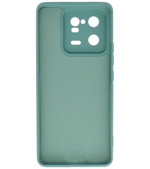 Xiaomi 13 Pro 5G Hoesje - 2.0mm Dikke Fashion Telefoonhoesje Backcover - Siliconen Hoesje - Donker Groen