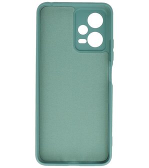 Xiaomi Redmi Note 12 5G Hoesje - 2.0mm Dikke Fashion Telefoonhoesje Backcover - Siliconen Hoesje - Donker Groen