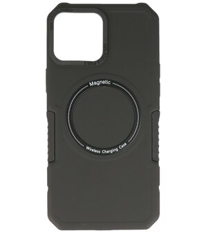 MagSafe Hoesje - Shockproof Back Cover voor de iPhone 12 Pro Max - Zwart