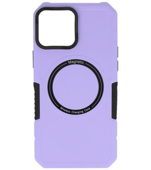 MagSafe Hoesje - Shockproof Back Cover voor de iPhone 12 Pro Max - Paars