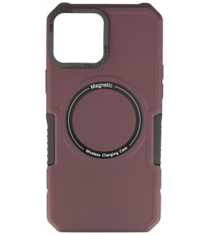 MagSafe Hoesje - Shockproof Back Cover voor de iPhone 12 Pro Max - Bordeaux Rood