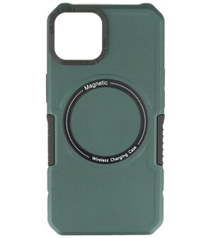 MagSafe Hoesje - Shockproof Back Cover voor de iPhone 13 - Donker Groen