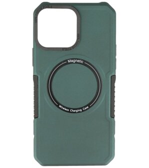 MagSafe Hoesje - Shockproof Back Cover voor de iPhone 13 Pro Max - Donker Groen