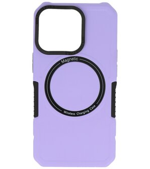 MagSafe Hoesje - Shockproof Back Cover voor de iPhone 13 Pro - Paars