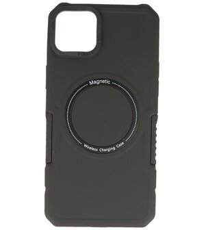 MagSafe Hoesje - Shockproof Back Cover voor de iPhone 14 Plus - Zwart