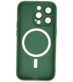 MagSafe Hoesje met Camera Beschermer voor iPhone 12 Pro Max Donker Groen
