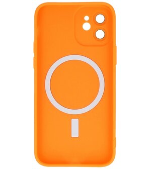MagSafe Hoesje met Camera Beschermer voor iPhone 12 Oranje