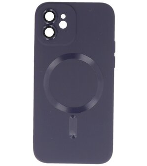 MagSafe Hoesje met Camera Beschermer voor iPhone 12 Nacht Paars