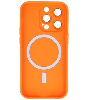 MagSafe Hoesje met Camera Beschermer voor iPhone 14 Pro Max Oranje