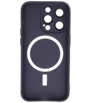 MagSafe Hoesje met Camera Beschermer voor iPhone 14 Pro Max Nacht Paars