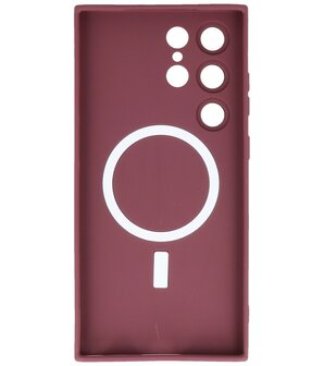 MagSafe Hoesje met Camera Beschermer voor Samsung Galaxy S23 Ultra Bruin