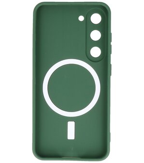 MagSafe Hoesje met Camera Beschermer voor Samsung Galaxy S23 Donker Groen
