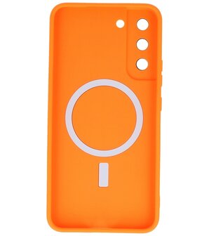 MagSafe Hoesje met Camera Beschermer voor Samsung Galaxy S22 Plus Oranje