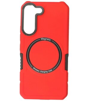 Samsung Galaxy S21 FE MagSafe Hoesje - Shockproof Back Cover - Rood
