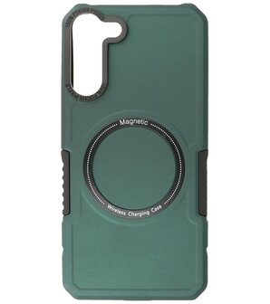Samsung Galaxy S21 Plus MagSafe Hoesje - Shockproof Back Cover - Donker Groen