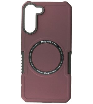 Samsung Galaxy S21 Plus MagSafe Hoesje - Shockproof Back Cover - Bordeaux Rood