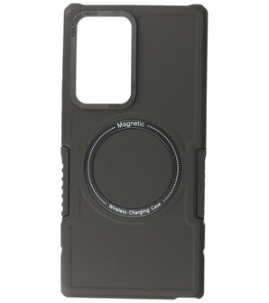 Samsung Galaxy S22 Ultra MagSafe Hoesje - Shockproof Back Cover - Zwart