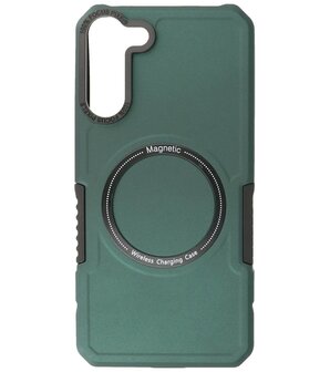 Samsung Galaxy S22 Plus MagSafe Hoesje - Shockproof Back Cover - Donker Groen