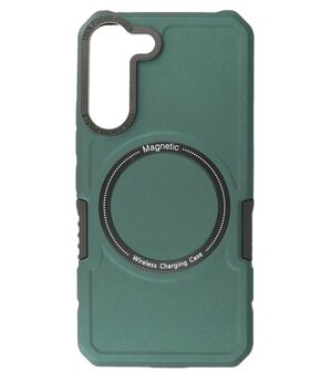 Samsung Galaxy S22 MagSafe Hoesje - Shockproof Back Cover - Donker Groen