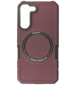 Samsung Galaxy S22 MagSafe Hoesje - Shockproof Back Cover - Bordeaux Rood