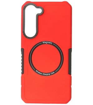 Samsung Galaxy S23 Plus MagSafe Hoesje - Shockproof Back Cover - Rood