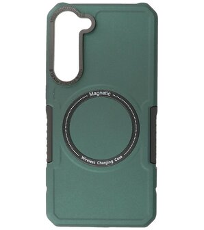 Samsung Galaxy S23 Plus MagSafe Hoesje - Shockproof Back Cover - Donker Groen