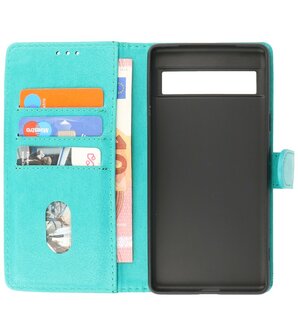 Google Pixel 7A Hoesje Book Case Portemonnee Telefoonhoesje - Groen