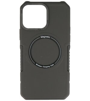 MagSafe Hoesje - Shockproof Back Cover voor de iPhone 14 Pro - Zwart