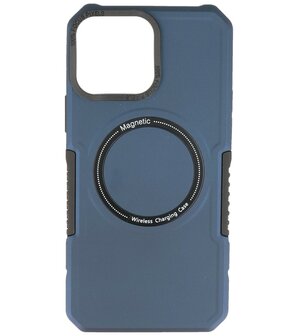 MagSafe Hoesje - Shockproof Back Cover voor de iPhone 14 Pro - Navy