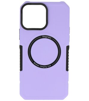 MagSafe Hoesje - Shockproof Back Cover voor de iPhone 14 Pro - Paars
