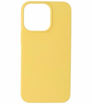 iPhone 15 Pro Hoesje - 2.0mm Dikke Fashion Telefoonhoesje Backcover - Geel