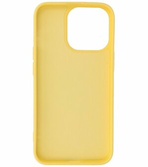 iPhone 15 Pro Max Hoesje - 2.0mm Dikke Fashion Telefoonhoesje Backcover - Geel