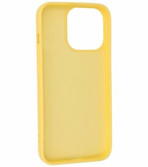 iPhone 15 Pro Max Hoesje - 2.0mm Dikke Fashion Telefoonhoesje Backcover - Geel