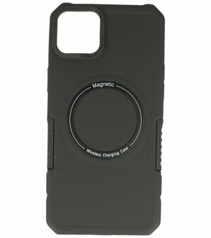 MagSafe Hoesje - Shockproof Back Cover voor de iPhone 15 Plus - Zwart