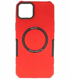 MagSafe Hoesje - Shockproof Back Cover voor de iPhone 15 Plus - Rood