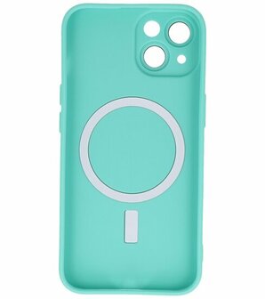 MagSafe Hoesje met Camera Beschermer voor iPhone 15 Turquoise