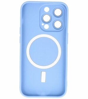 MagSafe Hoesje met Camera Beschermer voor iPhone 15 Pro Blauw