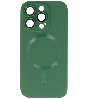 MagSafe Hoesje met Camera Beschermer voor iPhone 15 Pro Donker Groen
